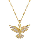 Stainless Steel Phoenix Eagles Pendant Necklace For Women Girl