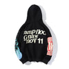 Graffiti Print Padded Sweatshirt Lucky Me I See Ghosts Graphic Y2k