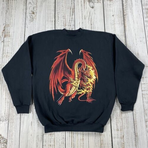 Y2K Pullovers Men Dragon Graphic Print Rock Gothic Casual Tops 2023 New