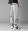 Black Cropped Trousers Graphic