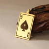 Punk Lucky Ace of Spades Keychain Stainless Steel Pendant