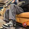 Baggy Grey Casual Pants Man Thickened Pocket Oversize