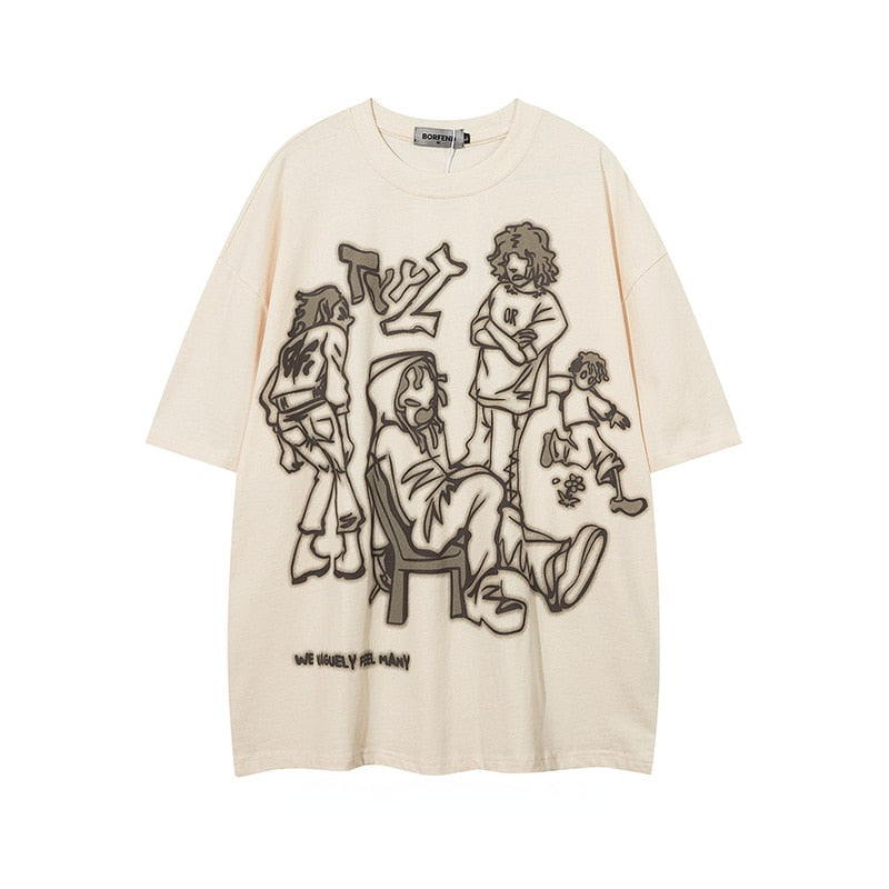 Y2K T-shirt Funny Cartoon Pattern Tops Summer Harajuku Anime Pullover