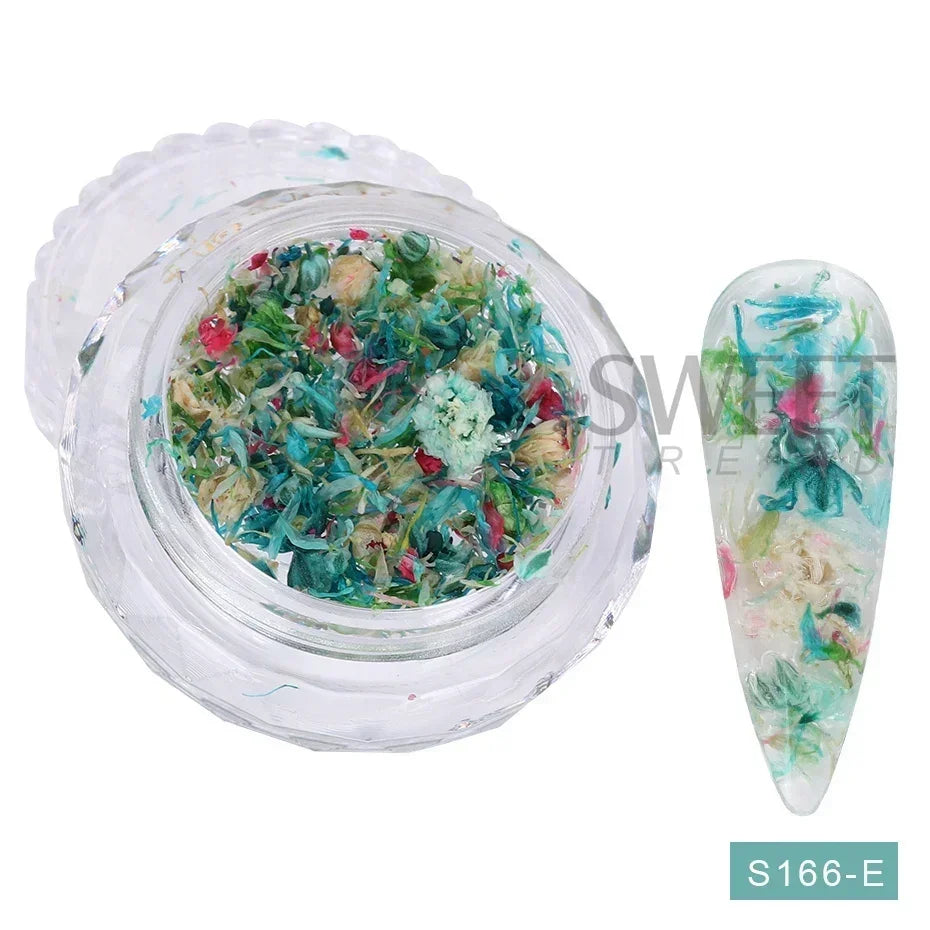 Delicate 3D Dried Flower Nail Art Exquisite Beauty Charms