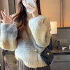 Fashionable Style V-Neck Striped Gradient Sweater