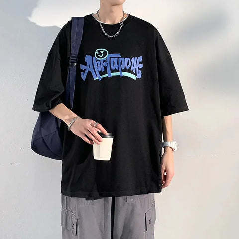 Pure Cotton Breathable Casual Loose Y2k Tops Tee Harajuku Rushed