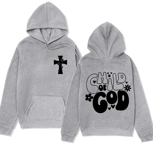 Child of God Print Hoodie Jesus Christian Funny in Hip Hop Streetwear