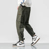Men Red Harem Pants Multi-pocket Cargo Joggers