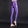 Polyester Light Glitter Leggings Purple Elastic Waist High Stretch Tight Shiny