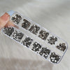 Gold Flat Back Nail Rhinestones Crystals 12 Grids Manicure Diamond