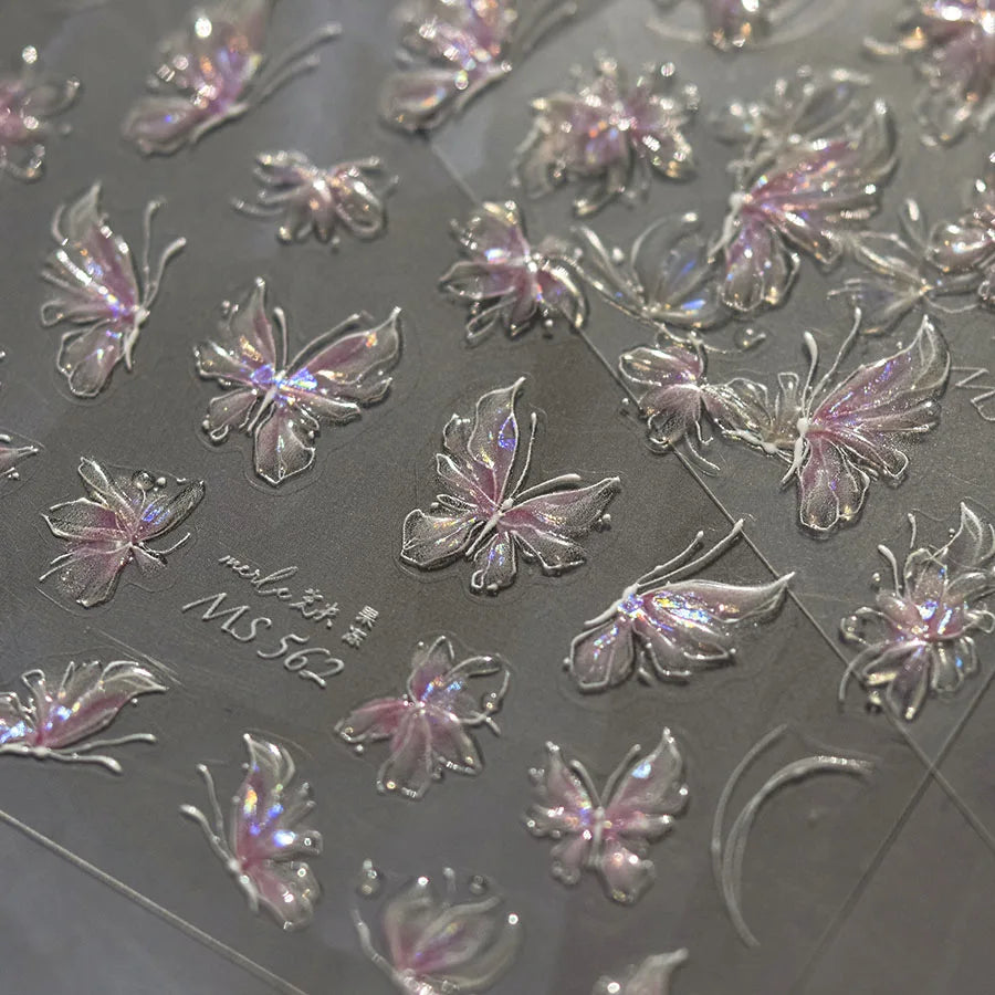Metallic Bronzing Butterfly Nail Art Decals For Diy Manicures