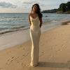 Summer Women's Solid Backless Maxi Dress Sleeveless