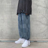 2024 Harajuku Style Men's Quick-Leg Pants Casual Feet Trousers, Loose Plaid Jeans
