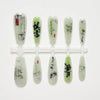 Fall Nails Bamboo Poetry Painting Press-on Nails Reusable Full Cover