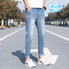Casual Loose Fit Slimming Effective Mid-tone Straight Leg Denim