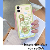 Case Cute Matcha Bear Ice Cream Cover For iPhone