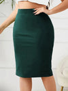 Summer Plus Size High Waist Slit Skirt Casual