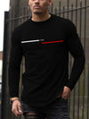 Trendy T-shirt Men's Long Sleeved Printed Round Neck
