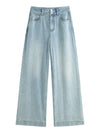Elegant Wide-leg Jeans For Women Autumn 2024 Straight