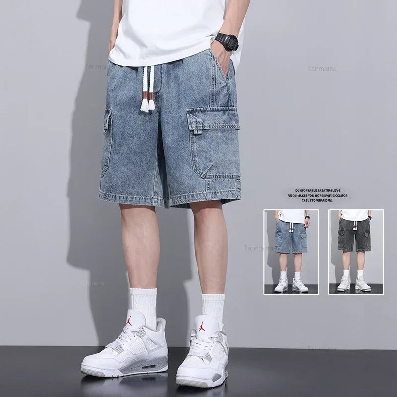 Enhance Your Summer Style with Korean Men's Oversized Denim Shorts