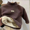 Autumn Winter Half High Neck Pullover Long Sleeve Shirt Kids