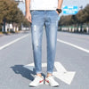 Casual Loose Fit Slimming Effective Mid-tone Straight Leg Denim