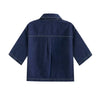 Y2K Denim Blue Women Shirt Double Pockets Cropped Blouse Elegant