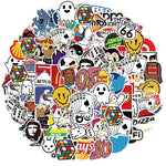 50/100Pcs Fashion Cool Brand Logo Stickers Aesthetic Motorcycle Phone Car Skateboard