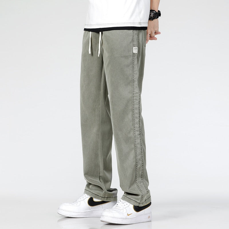 Modern Spring-Summer Style Men's Lyocell Elastic Jeans in Large Sizes