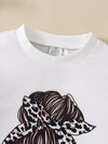 Adorable Crew Neck Pullover with Leopard Print Pants