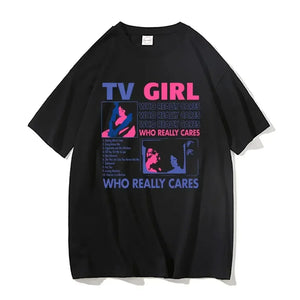 Trend Tv Girl Lovers Rock Song Print T-shirt Women Hip Hop Oversized