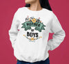 Mother of Boys Slogan Cartoon Flower Women’s Sweatshirt