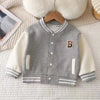 2024 Boys Baseball Jacket Baby Letter Round Collar Coat