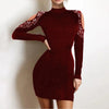 Rhinestone Cold Shoulder Bodycon Party Dress for Women