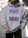 Pray Print Men's Casual Fleece Hoodie