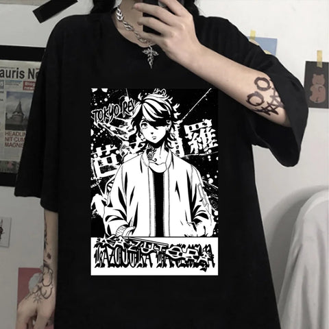 Hanemiya Kazutora Print Tshirt Tokyo Revengers Men Casual