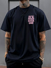 Men’s Retro Never Luck Printed Athletic T Shirt Summer
