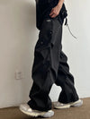 Techwear Parachute Cargo Pants Men Hip Hop Wide Leg Trousers Streetwear