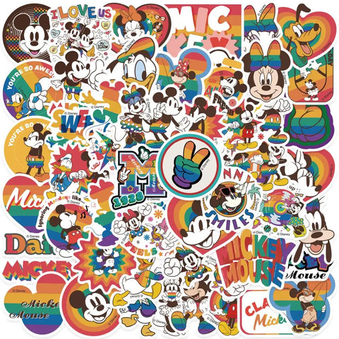Cartoon Rainbow Colorful Mickey Stickers DIY Diary Laptop Luggage Skateboard Graffiti