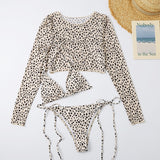 Leopard Women's Swimsuit Halter Micro Bikini Top Separately Brazilian Low Waist Beachwear