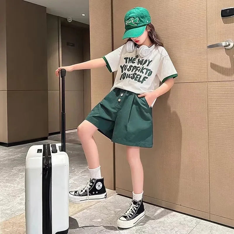 Kids' Summer Color Block Sports Suit