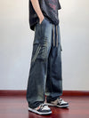 Men's Jeans Flap Pockets Lightweight Denim Cargo Pants Baggy Jeans