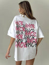 Y2K Letter Print Round Neck T-shirt Cotton Oversize