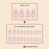 French Pink and Pearl Bow Fake Nails Short Wearable Set
