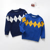 Warm Plaid Hooded SweaterBoys College Style Knitwear