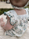 Summer Baby Girls Rompers One-Pieced Toddler Sweet Green Floral Jumpsuit