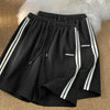 Striped Sweatpants High Waisted Loose Straight