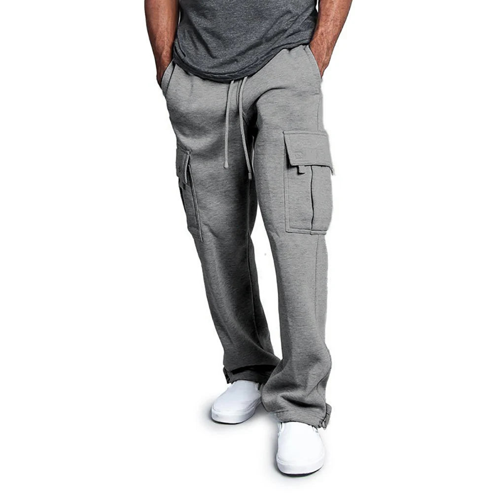 Men's Straight Fit Joggers Sweatpants Multi-Pocket Style