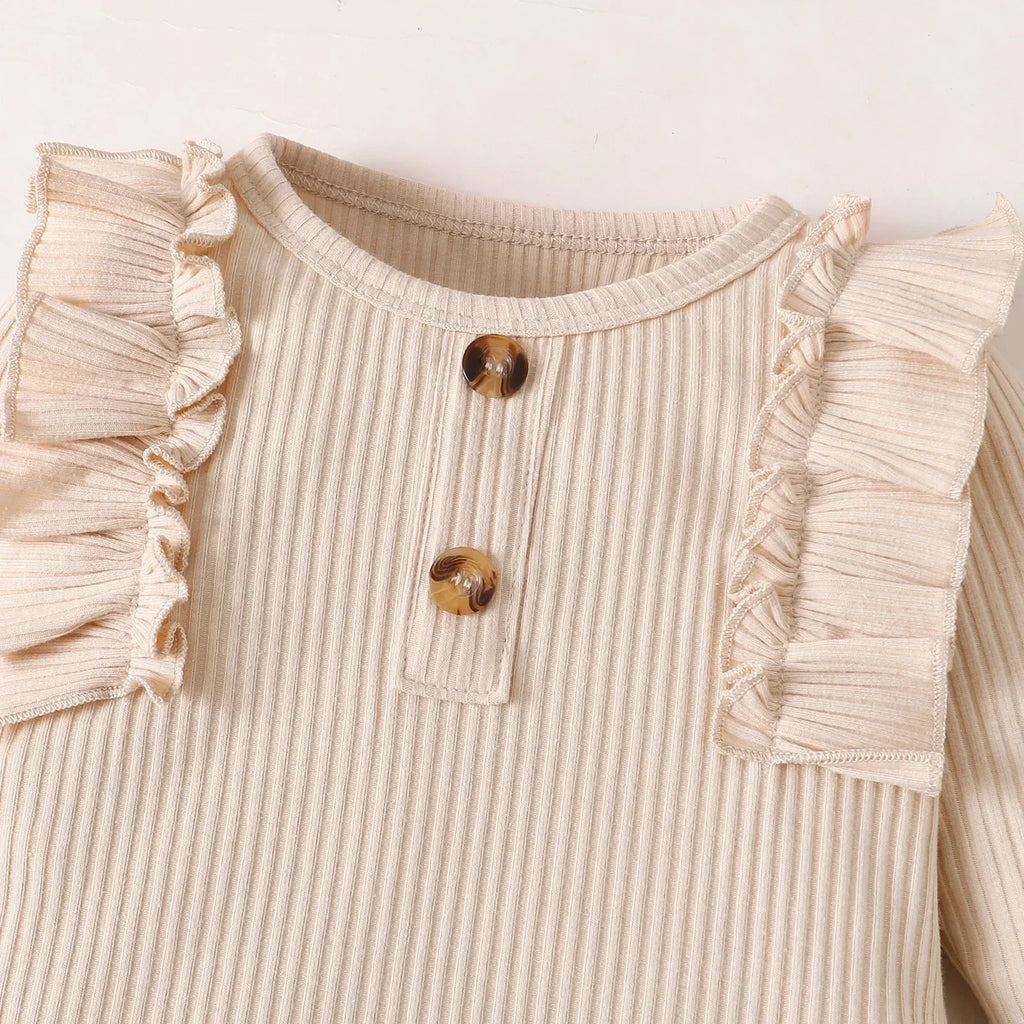 Cozy and Adorable Baby Girl Clothes Set: Knitted Top and Bodysuit