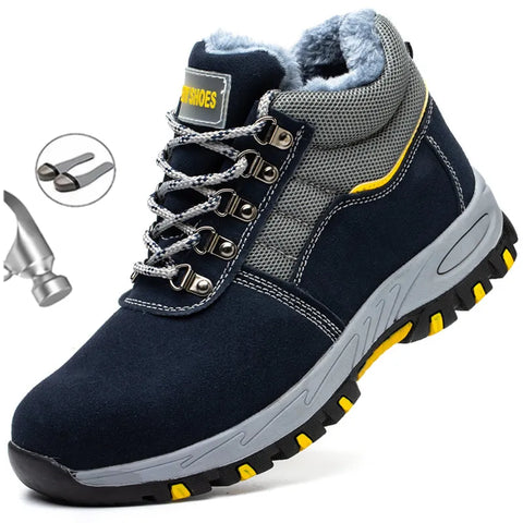 Winter Boots Men Steel Toe Cap Safety Boots Work Shoes Men Puncture-Proof Work Boots